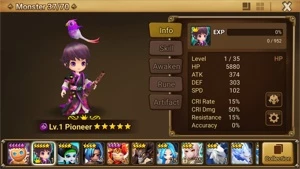 Reroll Summoners War lvl10 com Dark Pioneer - Woonsa