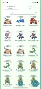 Conta Top 17 lendários 100% - Pokémon