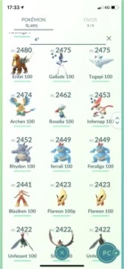 Conta Top 17 lendários 100% - Pokémon