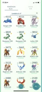 Conta Top 17 lendários 100% - Pokémon