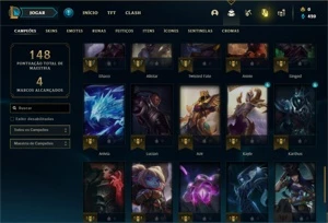 Conta Unranked com 55 Champs e 19 Skins - League of Legends LOL