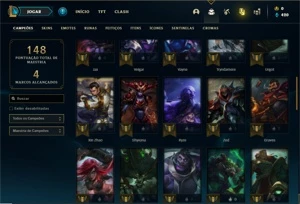 Conta Unranked com 55 Champs e 19 Skins - League of Legends LOL
