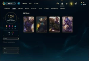 Conta ouro 2 com TODOS os champs e 124 Skins - League of Legends LOL