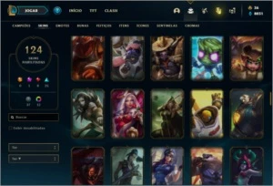 Conta ouro 2 com TODOS os champs e 124 Skins - League of Legends LOL