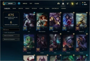 Conta ouro 2 com TODOS os champs e 124 Skins - League of Legends LOL