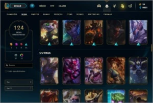 Conta ouro 2 com TODOS os champs e 124 Skins - League of Legends LOL