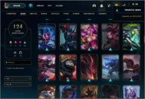 Conta ouro 2 com TODOS os champs e 124 Skins - League of Legends LOL
