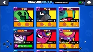 CONTA BRAWL STARS 16K | 31 BRAWLERS |