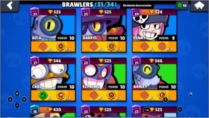 CONTA BRAWL STARS 16K | 31 BRAWLERS |