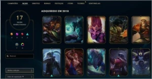 Conta lol platina 42 champs e 17 skins com email - League of Legends