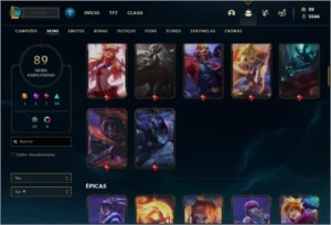 Conta prata 2 com 89 skins e 118 champs - League of Legends LOL