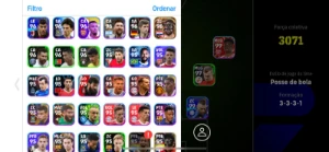 Conta efootball com cr7, messi, Neymar, e formações - eFootball PES