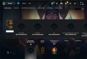 Conta Unranked com 30 Champs e 3 Skins + 2 Fragmentos - League of Legends LOL