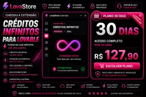 Extensão Lovable Créditos Infinitos | LovaStore - 30 dias - Assinaturas e Premium