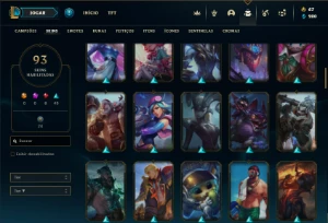 Ferro 2 com 92 Champs e 93 Skins - League of Legends LOL