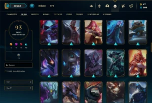 Ferro 2 com 92 Champs e 93 Skins - League of Legends LOL