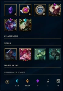 Conta Diamante V    27 Campeões c/ 1350 de RP para nick - League of Legends LOL