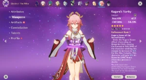 Ar 56 - Raiden + Kazuha + Ganyu + Venti + Yelan + Yae Miko - Genshin Impact