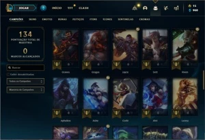 Conta Platina 4 com 61 Champs e 21 Skins - League of Legends LOL