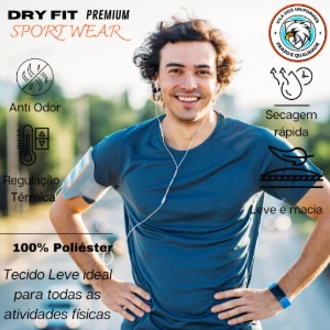 Camiseta Dry Fit Lisa - Branco, Azul, Cinza e Chumbo - Artesanato e Personalizados