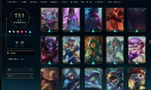conta league of legends, esmeralda 3, honra 5, 251 skins e+ LOL