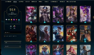 conta league of legends, esmeralda 3, honra 5, 251 skins e+ LOL