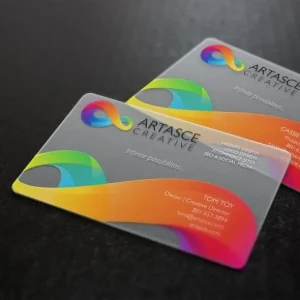 250 Cartões de Visita em PVC Transparente