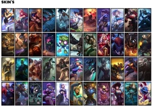 Conta bronze 1 com TODOS os champs e 181 Skins + 800 RP - League of Legends LOL