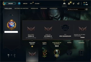 Conta Ferro 3 com 99 Champs e 68 Skins - League of Legends LOL