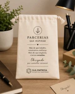 Saquinho de Algodão Cru Personalizado 30x25 cm