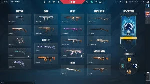 Conta de Valorant com algumas skins de gosto exótico