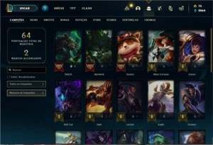 Conta Unranked com 30 Champs e 11 Skins + 2 Espolios - League of Legends LOL
