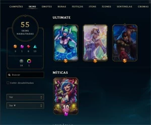 Conta LoL (6 anos) - LvL 223, Skins, Icones, etc. - League of Legends