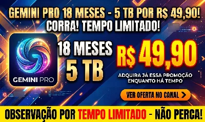 Google Gemini Advanced + 5TB Cloud 30 Dias Acesso no E-mail - Inteligência Artificial