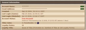 Conta antiga Tibia - Created: Sep 10 2004, 19:14:11 CEST