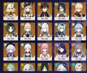 Conta AR 60 com vários personagens 5 estrelas - Genshin Impact