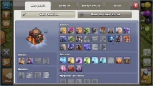 CONTA CV10 FULL SÓ FALTA MUROS 5 CONSTRUTORES - Clash of Clans