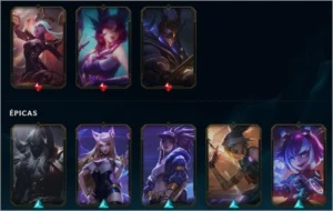 Conta Platina 3 com 261 skins e 30 cromas. - League of Legends LOL