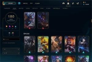 Conta LOL MMR DIAMANTE + 180 SKINS & M7  20 CAMPEOES - League of Legends