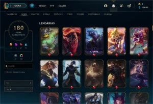 Conta LOL MMR DIAMANTE + 180 SKINS & M7  20 CAMPEOES - League of Legends