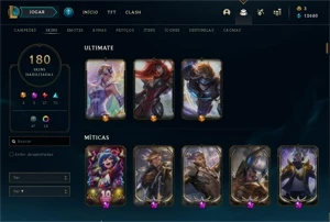 Conta LOL MMR DIAMANTE + 180 SKINS & M7  20 CAMPEOES - League of Legends