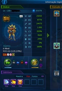 Conta ladmo server omegamon relativamente forte. - Digimon Masters Online