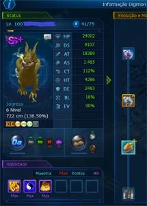 Conta ladmo server omegamon relativamente forte. - Digimon Masters Online