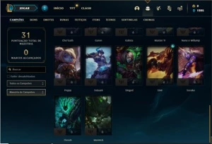 Conta Diamante 2 com 32 Champs e 2 Skins - League of Legends LOL