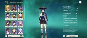 CONTA AR10 - Andarilho(Scaramouche), Mona e Qiqi - Genshin Impact