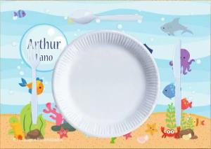 Jogo Americano de Papel A4 Fundo do Mar - Artesanato e Personalizados