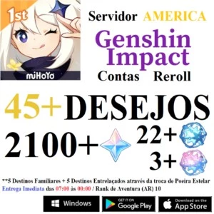 CONTAS REROLL GENSHIN IMPACT AR10 - 40+ ROLLS