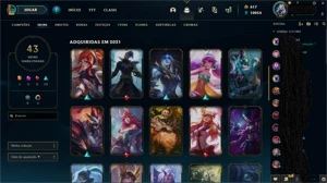 CONTA LEAGUE OF LEGENDS FERRO 2 617RP E 10KEA VARIAS SKINS LOL
