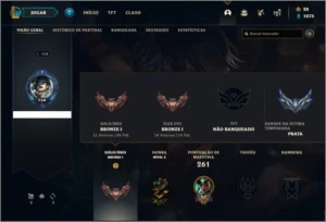 Conta Bronze 1 com 128 Champs e 143 Skins + 1 Prestigio - League of Legends LOL