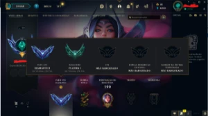 Conta league of legends plat 1 com mmr de mestre LOL